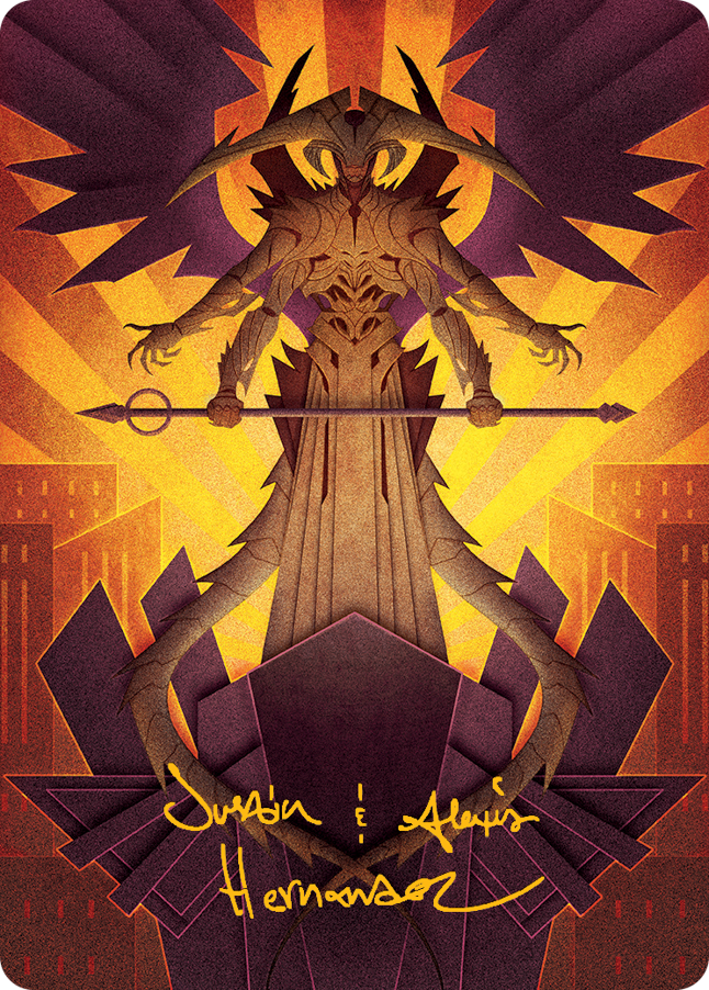 Atraxa, Praetors' Voice Art Card (Gold-Stamped Signature) [March of the Machine Art Series] | Good Games North