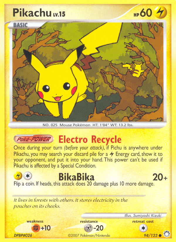 Pikachu (94/123) [Diamond & Pearl: Mysterious Treasures] | Good Games North