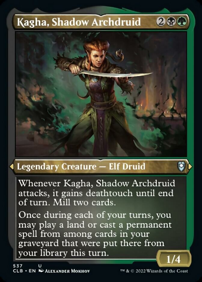 Kagha, Shadow Archdruid (Foil Etched) [Commander Legends: Battle for Baldur's Gate] | Good Games North