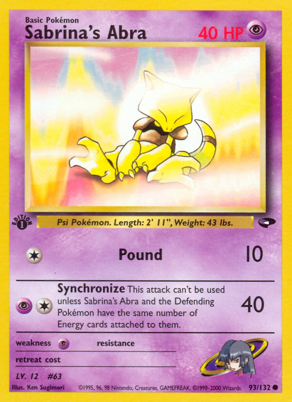 Sabrina's Abra (93/132) [Gym Challenge 1st Edition] | Good Games North