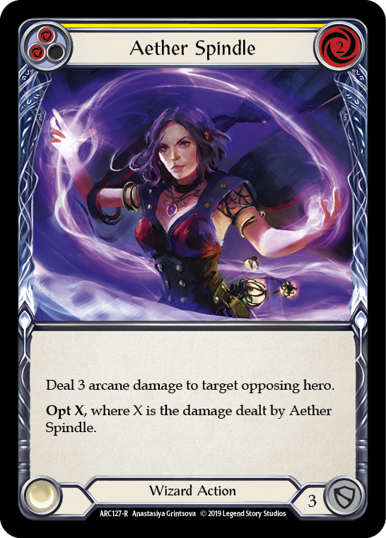 Aether Spindle (Yellow) [ARC127-R] 1st Edition Rainbow Foil | Good Games North