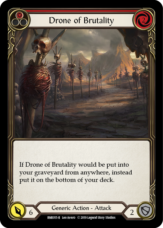 Drone of Brutality (Red) [RNR015-R] (Rhinar Hero Deck)  1st Edition Normal | Good Games North