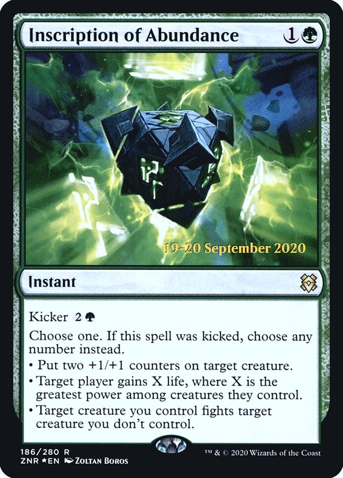 Inscription of Abundance  [Zendikar Rising Prerelease Promos] | Good Games North