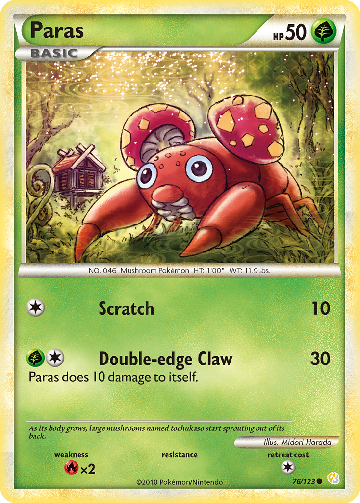 Paras (76/123) [HeartGold & SoulSilver: Base Set] | Good Games North