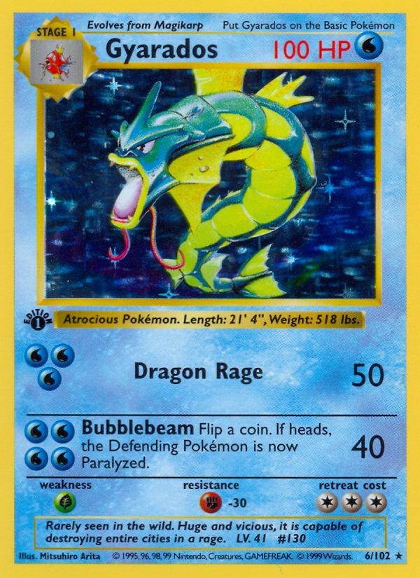 Gyarados (6/102) (Shadowless) [Base Set 1st Edition] | Good Games North