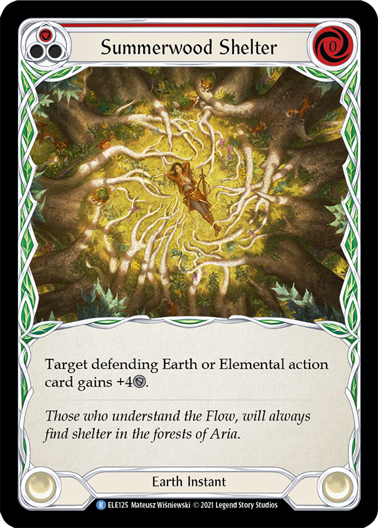 Summerwood Shelter (Red) [ELE125] (Tales of Aria)  1st Edition Rainbow Foil | Good Games North