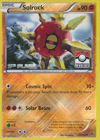 Solrock (64/146) (2nd Place League Challenge Promo) [XY: Base Set] | Good Games North