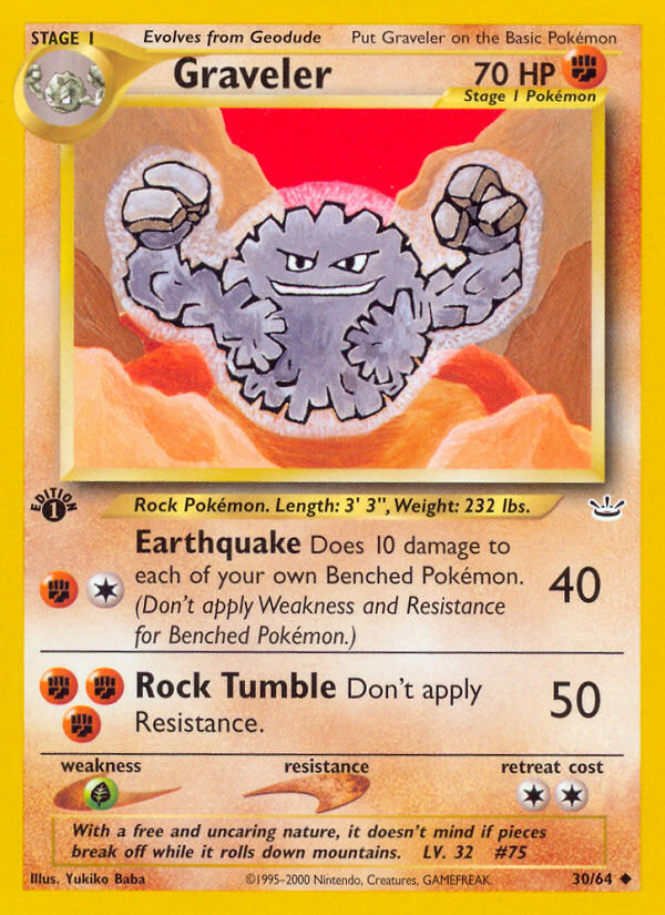 Graveler (30/64) [Neo Revelation 1st Edition] | Good Games North