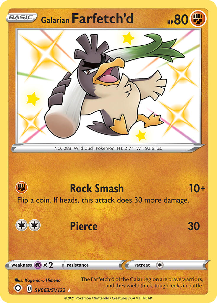 Galarian Farfetch'd (SV063/SV122) [Sword & Shield: Shining Fates] | Good Games North