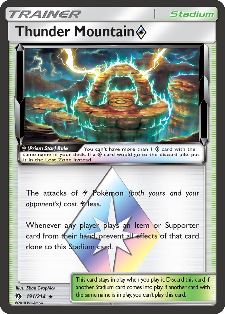 Thunder Mountain (191/214) (Prism Star) [Sun & Moon: Lost Thunder] | Good Games North