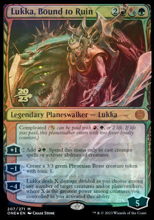 Lukka, Bound to Ruin [Phyrexia: All Will Be One Prerelease Promos] | Good Games North