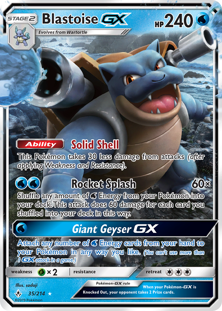 Blastoise GX (35/214) [Sun & Moon: Unbroken Bonds] | Good Games North