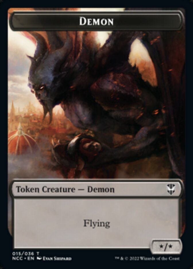 Demon // Copy Double-sided Token [Streets of New Capenna Commander Tokens] | Good Games North