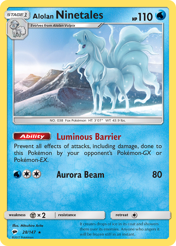 Alolan Ninetales (28/147) [Sun & Moon: Burning Shadows] | Good Games North
