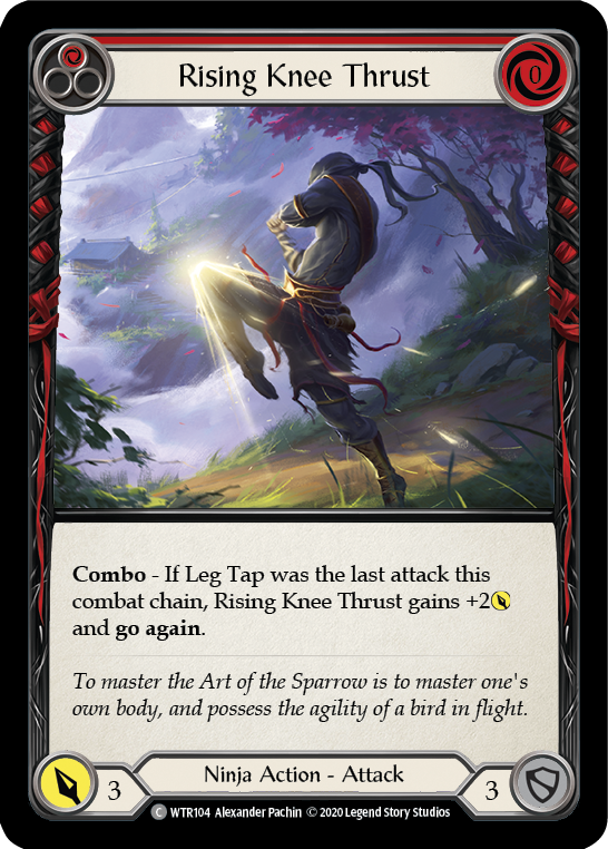 Rising Knee Thrust (Red) [U-WTR104] (Welcome to Rathe Unlimited)  Unlimited Rainbow Foil | Good Games North