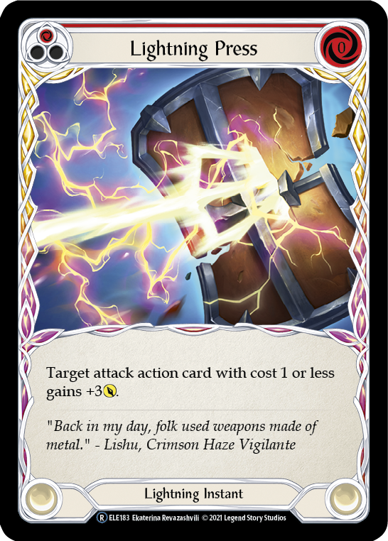 Lightning Press (Red) [U-ELE183] Unlimited Rainbow Foil | Good Games North