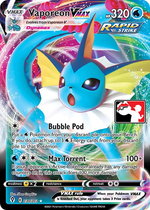 Vaporeon VMAX (030/203) [Prize Pack Series One] | Good Games North