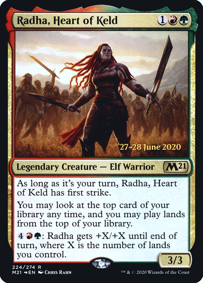 Radha, Heart of Keld  [Core Set 2021 Prerelease Promos] | Good Games North