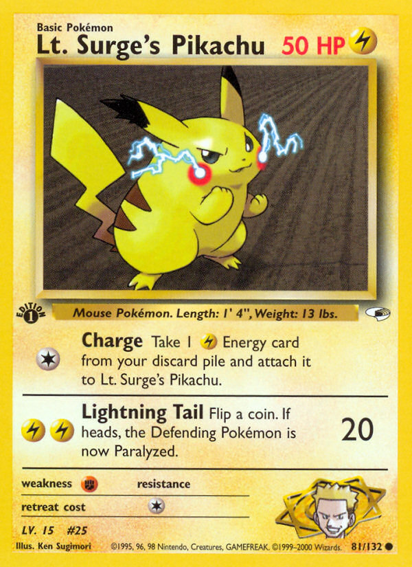 Lt. Surge's Pikachu (81/132) [Gym Heroes 1st Edition] | Good Games North