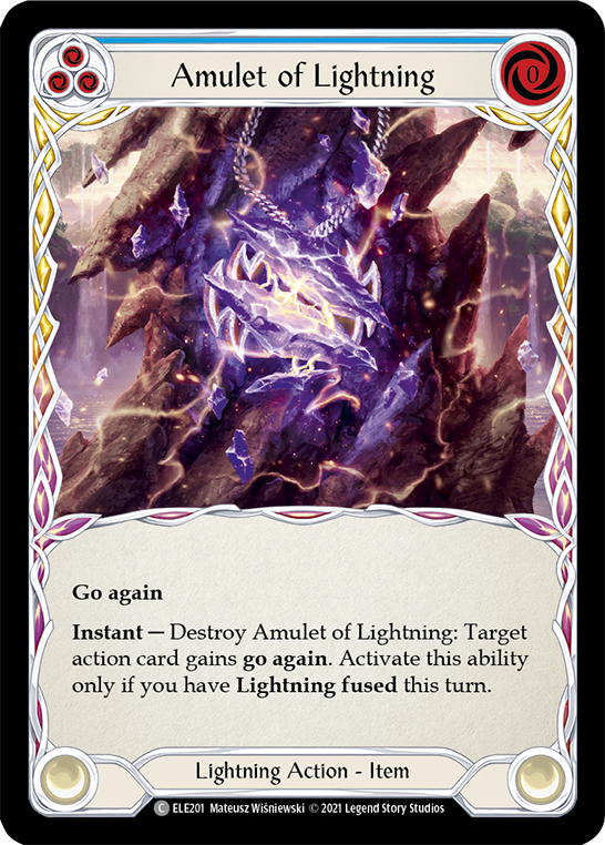 Amulet of Lightning [ELE201] (Tales of Aria)  1st Edition Rainbow Foil | Good Games North