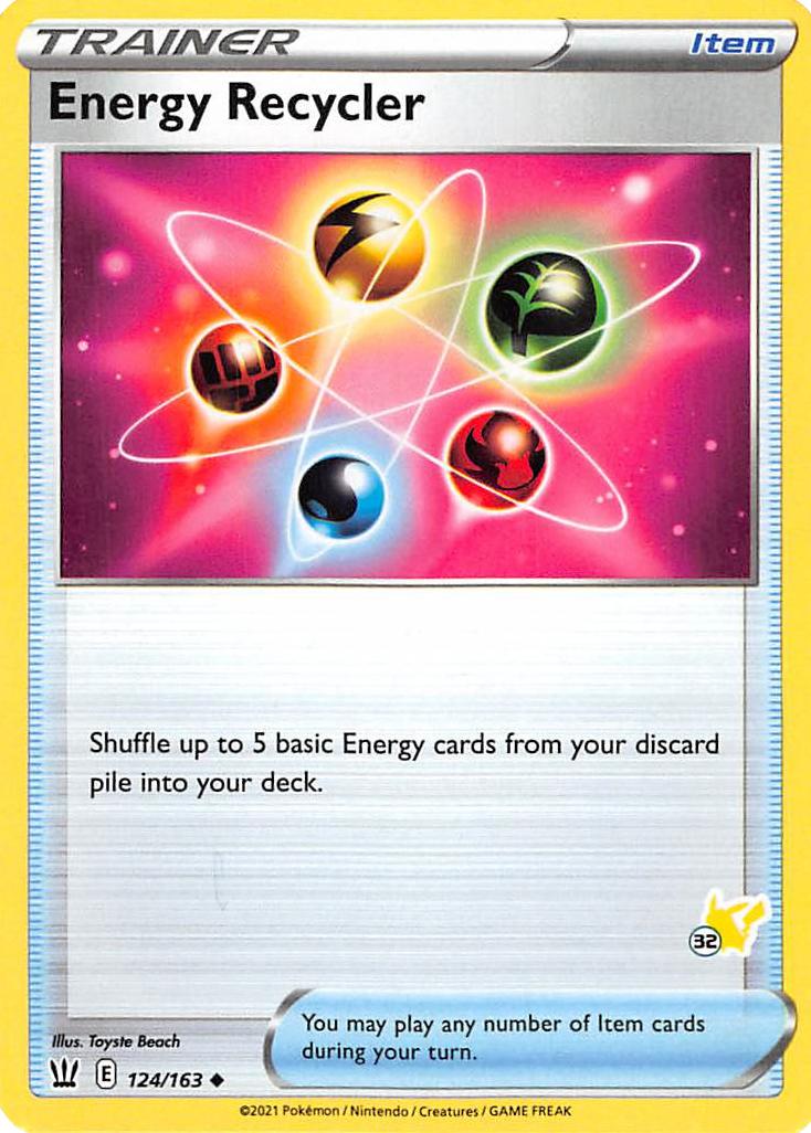 Energy Recycler (124/163) (Pikachu Stamp #32) [Battle Academy 2022] | Good Games North