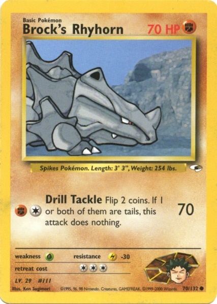 Brock's Rhyhorn (70/132) [Gym Heroes Unlimited] | Good Games North