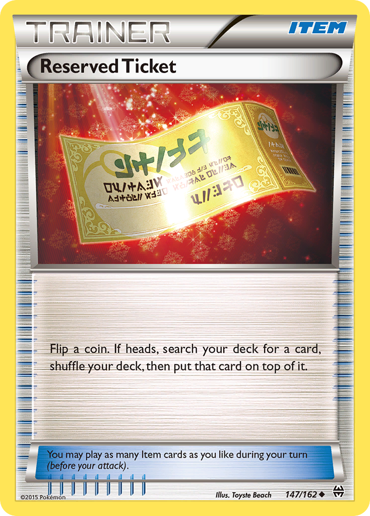 Reserved Ticket (147/162) [XY: BREAKthrough] | Good Games North