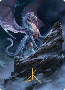 Ancient Silver Dragon Art Card (06) (Gold-Stamped Signature) [Commander Legends: Battle for Baldur's Gate Art Series] | Good Games North