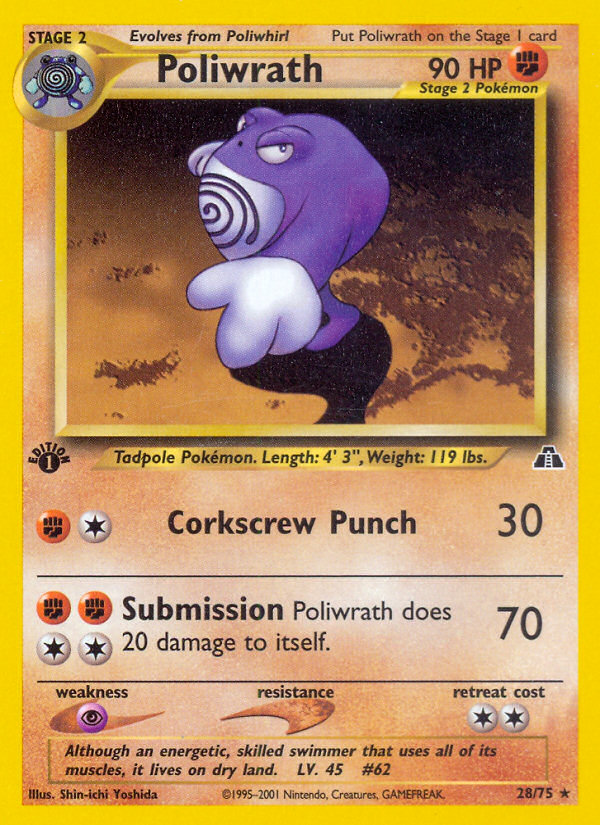 Poliwrath (28/75) [Neo Discovery 1st Edition] | Good Games North