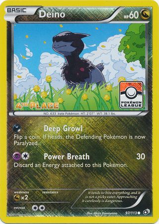 Deino (97/113) (League Promo 4th Place) [Black & White: Legendary Treasures] | Good Games North