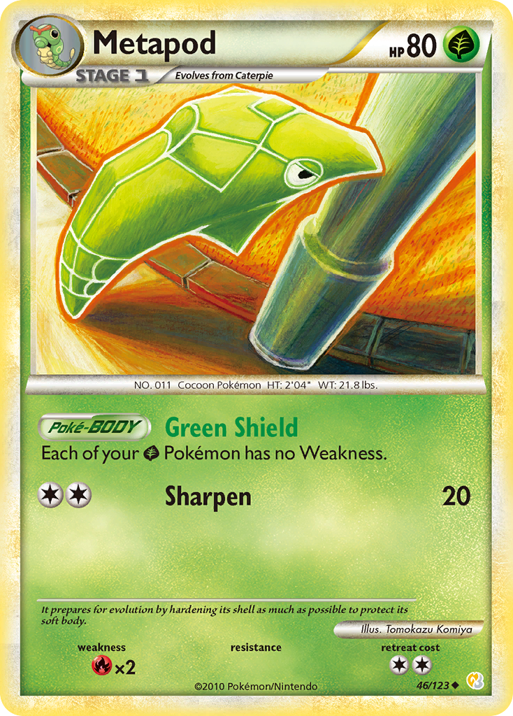 Metapod (46/123) [HeartGold & SoulSilver: Base Set] | Good Games North