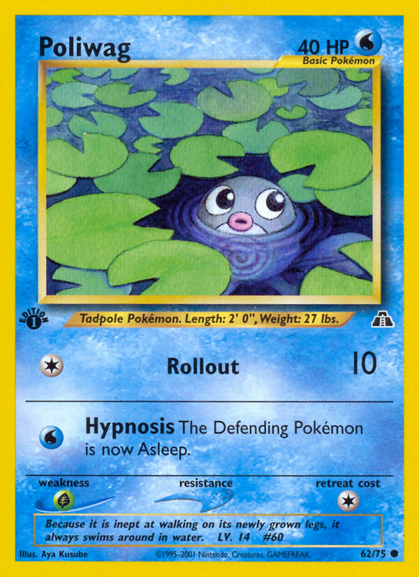 Poliwag (62/75) [Neo Discovery 1st Edition] | Good Games North