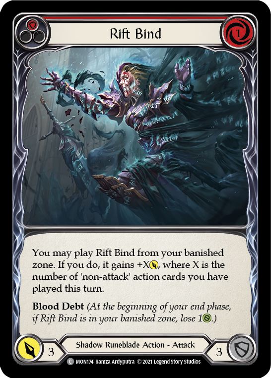 Rift Bind (Red) [MON174-RF] 1st Edition Rainbow Foil | Good Games North