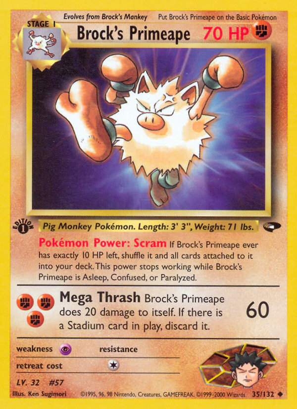 Brock's Primeape (35/132) [Gym Challenge 1st Edition] | Good Games North