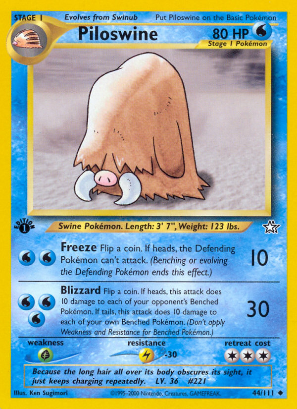 Piloswine (44/111) [Neo Genesis 1st Edition] | Good Games North