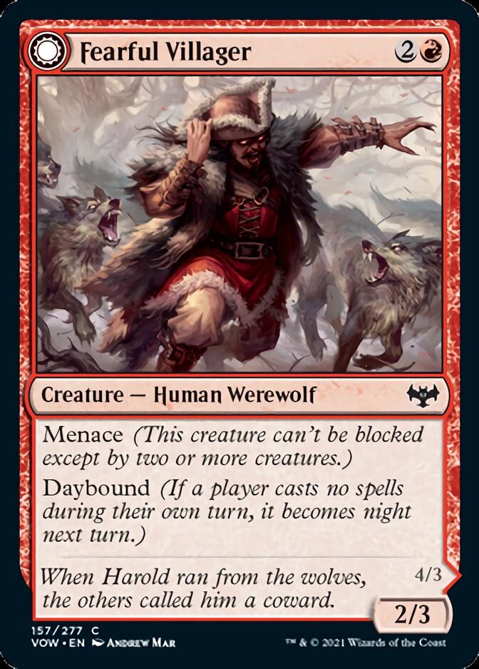 Fearful Villager // Fearsome Werewolf [Innistrad: Crimson Vow] | Good Games North