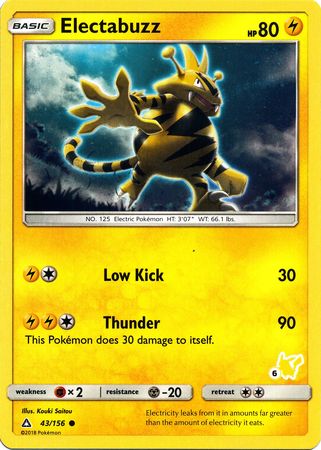 Electabuzz (43/156) (Pikachu Stamp #6) [Battle Academy 2020] | Good Games North