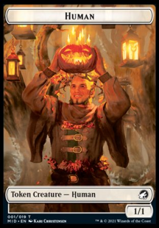 Human // Teferi, Who Slows the Sunset Emblem Double-sided Token [Innistrad: Midnight Hunt Tokens] | Good Games North