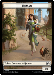 Zombie Knight // Human (6) Double-Sided Token [March of the Machine Commander Tokens] | Good Games North
