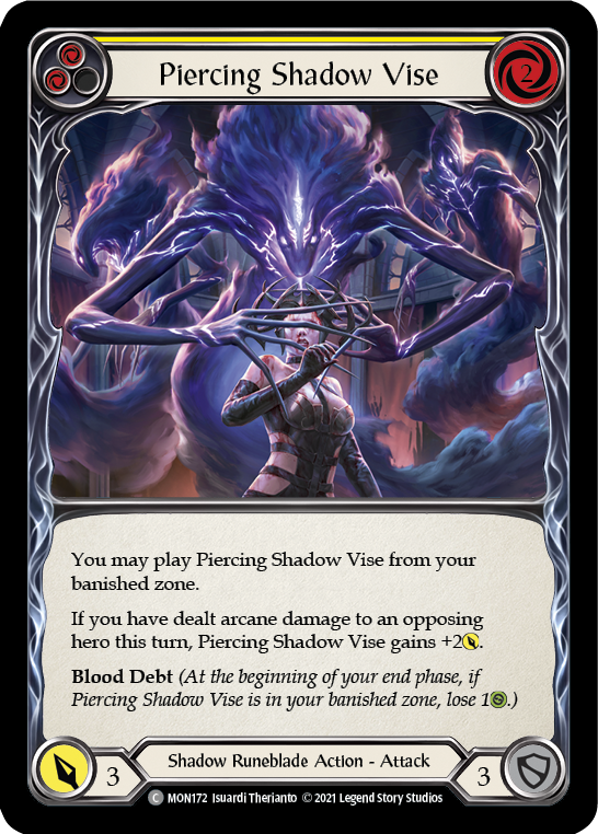 Piercing Shadow Vise (Yellow) [MON172] 1st Edition Normal | Good Games North