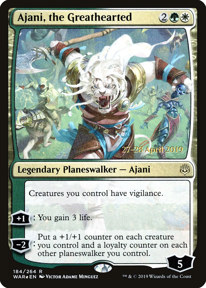 Ajani, the Greathearted  [War of the Spark Prerelease Promos] | Good Games North