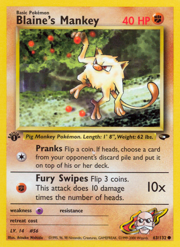 Blaine's Mankey (63/132) [Gym Challenge 1st Edition] | Good Games North