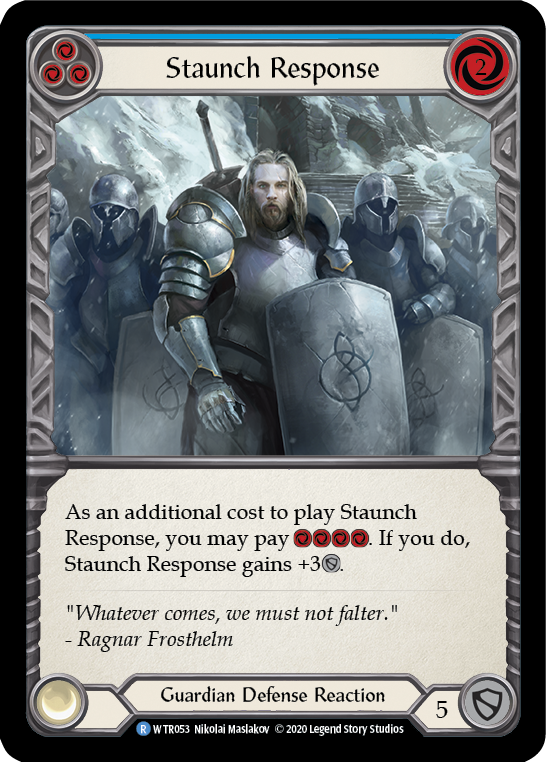 Staunch Response (Blue) [U-WTR053] (Welcome to Rathe Unlimited)  Unlimited Normal | Good Games North