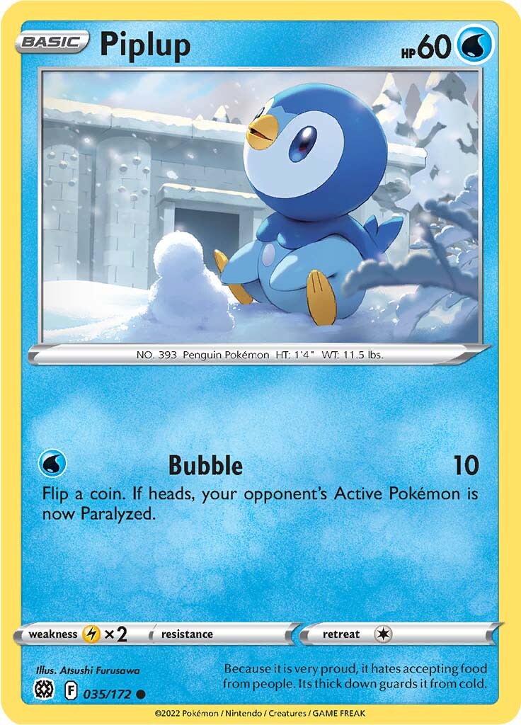 Piplup (035/172) [Sword & Shield: Brilliant Stars] | Good Games North