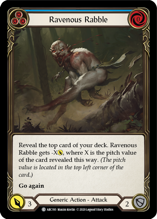 Ravenous Rabble (Blue) [U-ARC193] Unlimited Rainbow Foil | Good Games North
