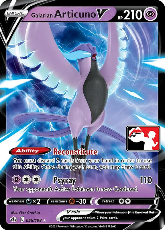 Galarian Articuno V (058/198) [Prize Pack Series One] | Good Games North