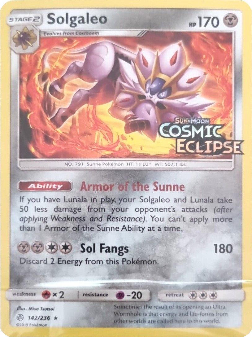 Solgaleo (142/236) (Cosmic Eclipse Stamped) [Sun & Moon: Cosmic Eclipse] | Good Games North