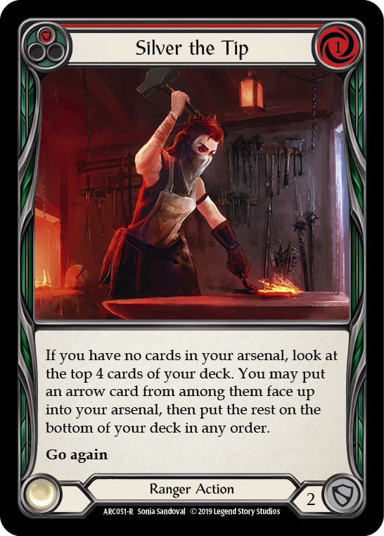 Silver the Tip (Red) [ARC051-R] 1st Edition Rainbow Foil | Good Games North