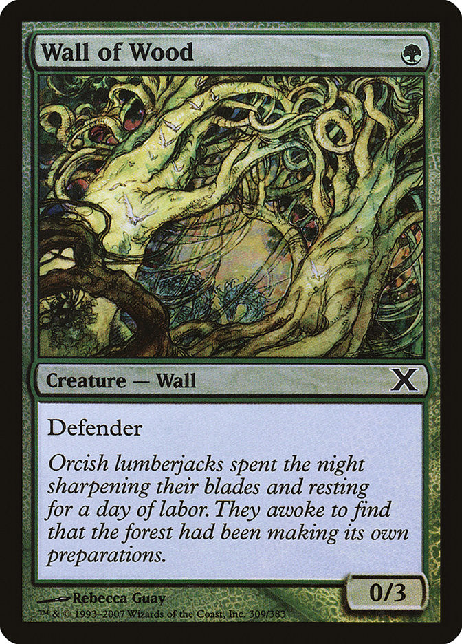 Wall of Wood (Premium Foil) [Tenth Edition] | Good Games North