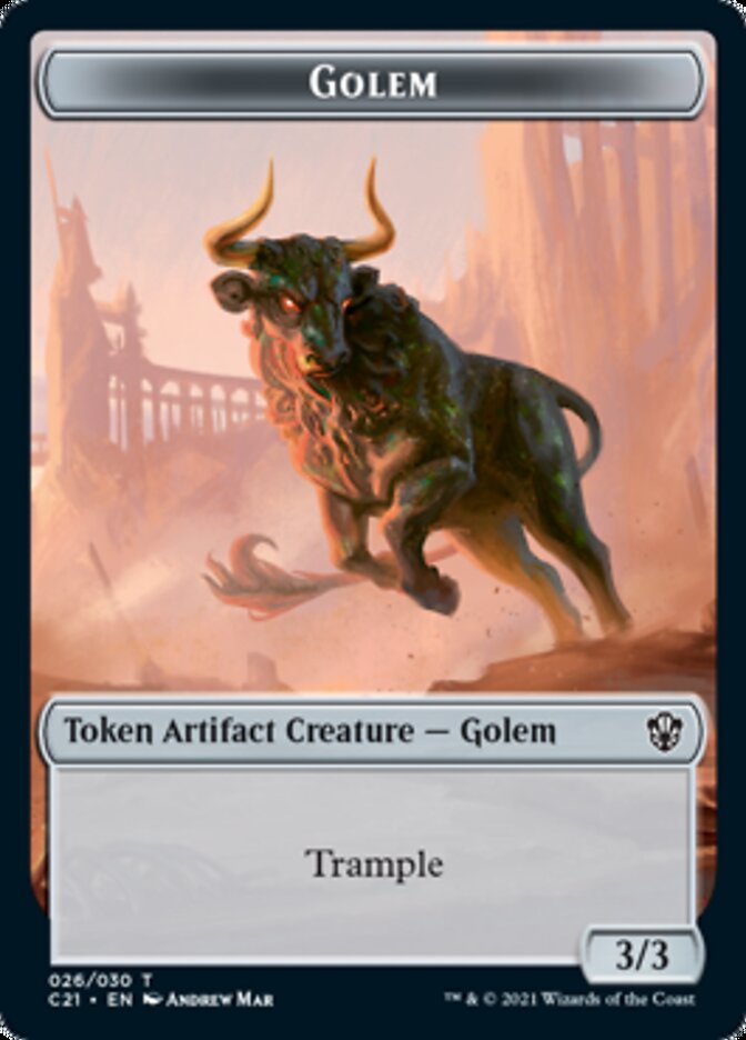 Golem (026) // Thopter Token [Commander 2021 Tokens] | Good Games North